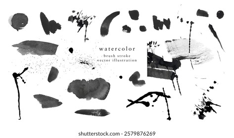 Watercolor brush stroke, abstract vector illustration. Isolated artwork.