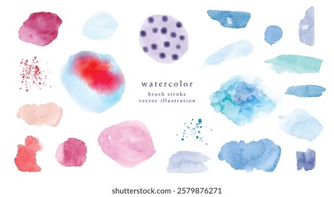 Watercolor brush stroke, abstract vector illustration. Isolated artwork.