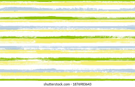 Watercolor brush stroke irregular stripes vector seamless pattern. Plain maritime shirt textile design. Grainy texture irregular stripes, lines on white background. Seamless backdrop.