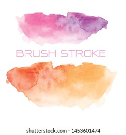 watercolor brush stroke on paper.vector ink spot.hand drawn illustration.Pink aquarelle brush.