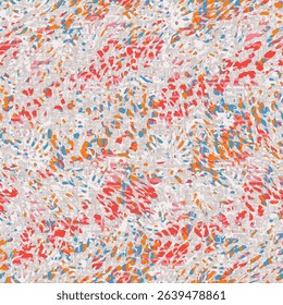 Watercolor brush stroke seamless pattern vector. Abstract red pink blue crea curve. Flowing line. Wave and underwater theme. Elegant design for fabric, scarf, cloth, print, card, paper, banner, cover.