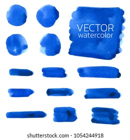 Watercolor Brush Stroke, Set of watercolor Vector Brush Stroke for Design,Dark Blue Watercolor Vector, Hand drawn Watercolor Vector Brush Stroke