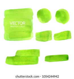 Watercolor Brush Stroke, Set of watercolor Vector Brush Stroke for Design,Green Watercolor Vector, Hand drawn Watercolor Vector Brush Stroke