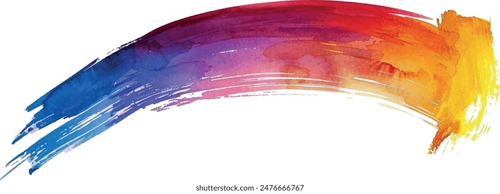 Fondo de pinceladas de acuarela, colores del arco iris, aislado, para el diseño