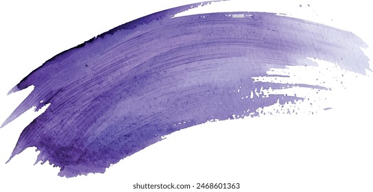 Watercolor brush strokes background, violet color, isolated, for design	
