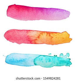 Watercolor brush strokes banners. Vector illustration