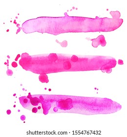 Watercolor brush strokes banners. Vector illustration