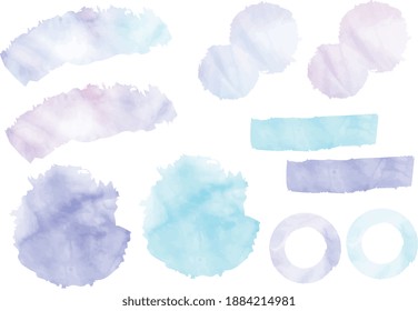 Watercolor brush strokes or banners vector collection.watercolor texture