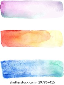 Watercolor brush strokes. Vector design