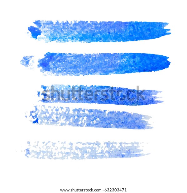 Watercolor Brush Strokes Vector Illustration Stock Vector (Royalty Free