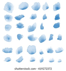 Watercolor Brush Strokes, Vector Watercolor Stains