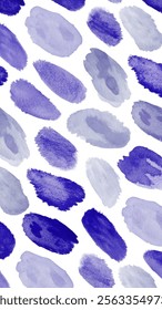 Watercolor brush strokes, vibrant blue hues, artistic texture, abstract design, seamless pattern, creative background.