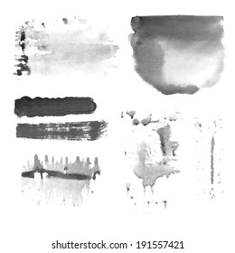 Watercolor brush vector spots. Paint stains. Elements for your design.