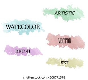 Watercolor brushes set, made in a vector.