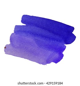 Watercolor brushstroke background violet color. Grunge element for scrapbook, decoration and design cards and flyers. A model for the creation of digital brushes