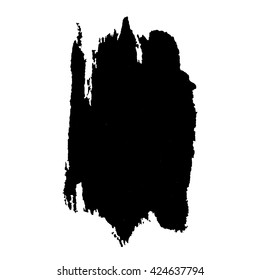 Watercolor brushstroke black ink silhouette. Grunge element for scrapbook, decoration, design cards and flyers. A model for the creation of digital brushes