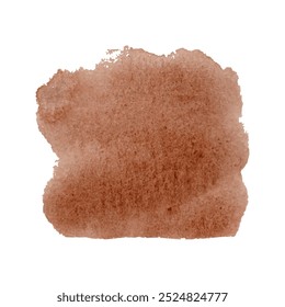 Watercolor Brushstroke. Brown patch of texture paint. Vector illustration isolated on white background