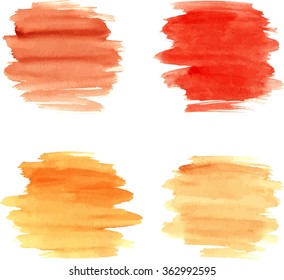 Watercolor brushstrokes for design. Vector illustration