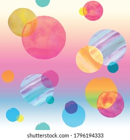 watercolor bubble pattern in pink