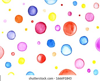 Watercolor bubbles. Handpainted illustration. Vector format. 