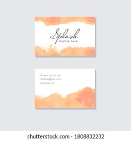 Watercolor business card design template.