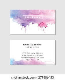 Watercolor Business Card Template