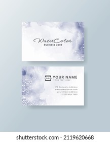 Watercolor business card. Vector EPS 10.