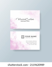 Watercolor business card. Vector EPS 10.