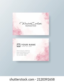 Watercolor business card. Vector EPS 10.