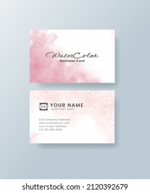 Watercolor business card. Vector EPS 10.