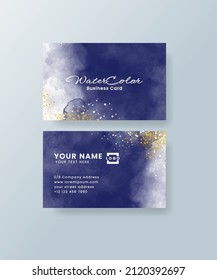 Watercolor business card. Vector EPS 10.