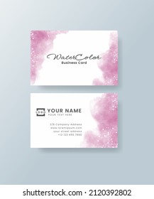 Watercolor business card. Vector EPS 10.
