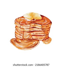 Watercolor of Butter Pancake vector design great for cards, banners, headers, party posters or decorate your artwork.