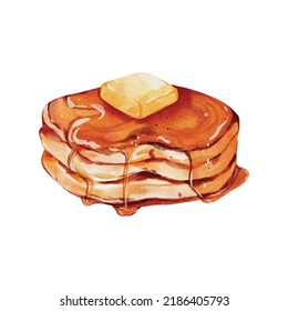 Watercolor of butter pancakes vector design for cards, banners, headers, party posters or decorate your artwork.