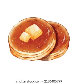 Watercolor of Butter Pancakes vector design great for cards, banners, headers, party posters or decorate your artwork.