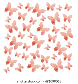 watercolor butterflies background. Vector illustration