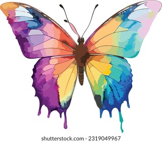Watercolor Butterfly Clipart Vector Design