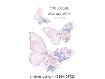 watercolor butterfly hand drawn design vector