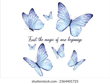 watercolor butterfly hand drawn design vector