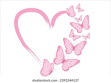 watercolor butterfly and heart design art