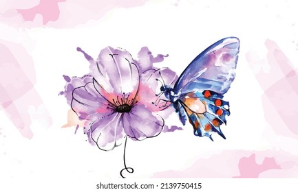 watercolor butterfly. watercolor illustration vector