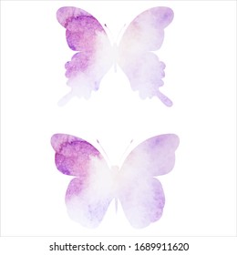 silueta vectorial aislada de la mariposa de color agua