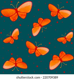 Watercolor butterfly pattern painting.