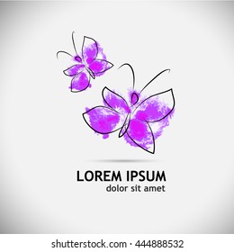 watercolor butterfly. Vector