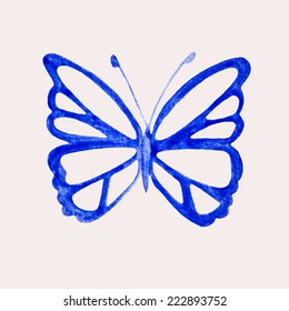 Watercolor butterfly.Vector illustration.