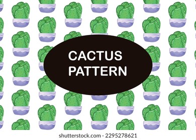 Watercolor cactus pattern background design. Cute hand drawn pattern with cactus