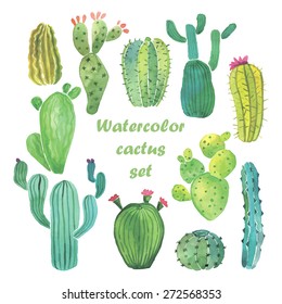 Watercolor Cactus Set