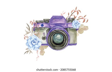 watercolor camera. abstract watercolor background