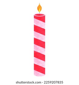 Watercolor candle illustration in vector format