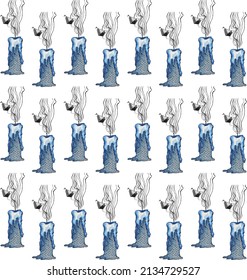 watercolor candle pattern. blue textures and more